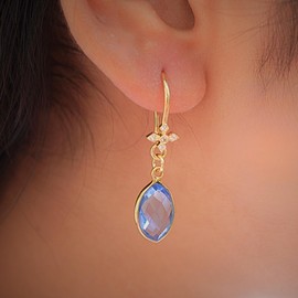 Tanzanite Earrings for Women in Marquise Shape - 18K Gold Vermeil, Certified 925 Sterling Silver Earring - Hypoallergenic Gold Jewelry for Women, Ideal Mothers Day Gifts and Birthday Gifts for Women