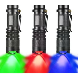 MODOAO LED Flashlight, Zoomable Waterproof Torches with Clip, 3 Light Mode for Camping, Night Fishing, Hunting, Hiking, Night Vision, Astronomy, Emergency and Daily Carry (3c)