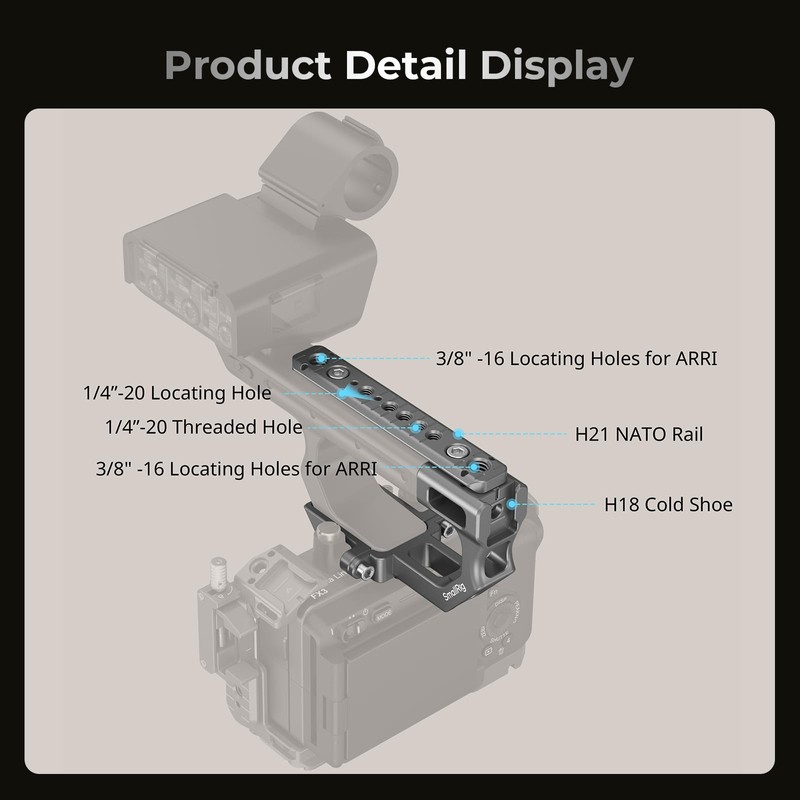 SmallRig FX3/FX30 XLR Handle Extension Mount Plate Kit with Cold