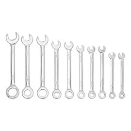 Gasea 10Pcs SEA 5/32"-7/16" Mini Wrench Set, Fixed Head Open End and Box End Small Combination Spanner Wrench Repair Tool for Assembling Furniture Small Equipment