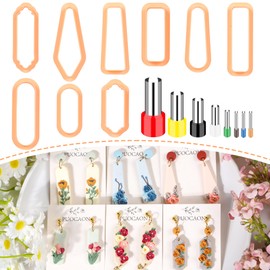 Puocaon Long Dangle Clay Cutters - 9 Basic Polymer Clay Cutters for Earrings Jewelry, Earring Design Crafts Making Tools