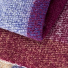 Catherine Lansfield Faux Mohair Check 130x170 cm Blanket Throw Plum