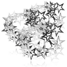 com-four® 3 x gold-coloured garland with stars, Christmas garland as Christmas tree decoration, star garland for the Advent wreath, each 2 m