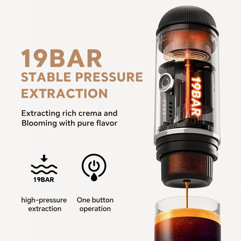 BENFUCHEN Portable Espresso Machine For Travel, USB-C Charging, Self-Heating Electric