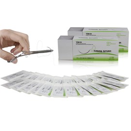 Isaac Technologies IC-SN4001 75cm NYLON Surgical Suture Thread W Curved Needle 24 PK | Exceptionally Smooth Surface | Superior Tensile Strength |Excellent Knot Security |W Manual(Educational & Training Use Only)