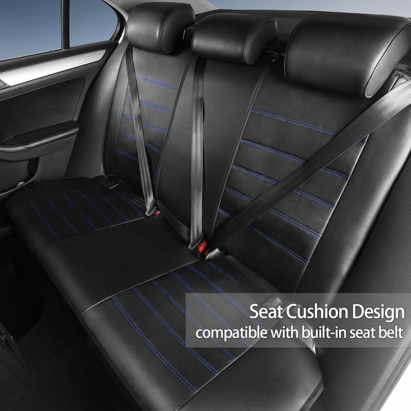 TOYOUN Classic Universal PU Leather Car Seat Covers Full Set