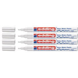 Edding 751 Paint Marker M Tip (Pack of 4, White)