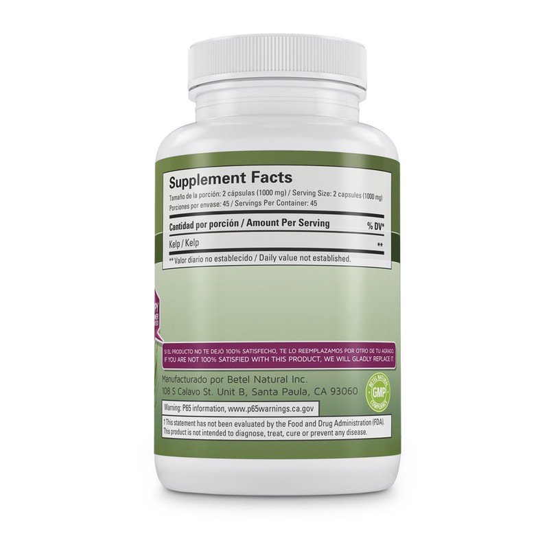 Betel Natural Algas Marinas/Kelp 90 Capsules by Betel Natural -