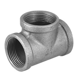 sourcing map 1 9/16"(40mm) Tee Pipe Fitting, Malleable Cast Iron Threaded Pipe Fitting for Vintage Shelves Bracket DIY Furniture Plumbing Pipe, 1Pcs