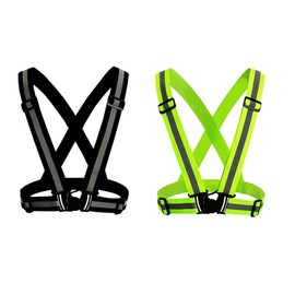2 pieces premium reflective vest reflective safety vest adjustable safety vest lightweight high visibility jogging bike hiking running motorcycle
