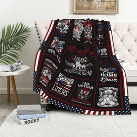 Hudodmn Veterans Gifts Blanket, Vietnam Veteran Gifts, Veteran Gifts for Men, Navy/Army/Air Force Veteran Gifts for Men, Proud Patriotic Veterans, Gifts for Veterans Throw Blanket 60”x50”
