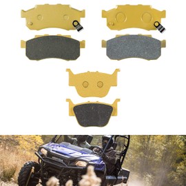 Heavy Duty Front & Rear Ceramic Brake Pad Set for 2014-2021 Honda Pioneer 700 / Honda Pioneer 700-4/2015-2021 Honda Pioneer 500#06435-HN8-016 06452-HL3-A00 06451-HL3-A00 (3 Sets)
