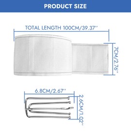 11 Yards/10 Meters Curtain Pleat Tape 2.8 Inch Pinch Pleat Heading Tape Pleat Tapes for Curtain with 30 Pcs Stainless Steel 4-Prong Hook Clips Machine Washable Accessories Kit for Rod Pocket