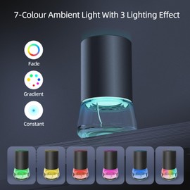 Waterless Essential Oil Diffuser 100ML Large Capacity Battery Operated Cordless Aromatherapy Diffuser with Timing & 3 Mist Levels car Diffuser 7 Colour Led Lights Glass and Aluminum Alloy