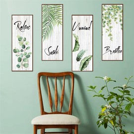 SMAOSTORE Wall Sticker, Fresh Green Plants, Foliage, Stylish, English, Green Leaf, Background Wallpaper, Plants, Waterproof, Removable, Wall Sticker, Scandinavian Wallpaper Sticker
