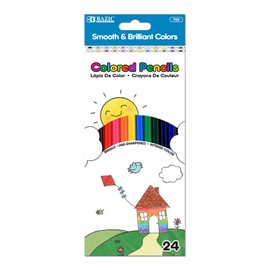 BAZIC Colored Pencils 24 Color, Assorted Coloring Pencil Set Soft Core, for Art Drawing Sketching, Gift for Artist Adult Kids (24/Pack), 12-Packs
