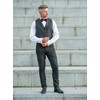 BomGuard Mens Bow Tie with Pocket Square - Dark Red