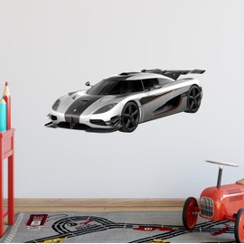 Koenigsegg One:1 Hypercar Wall Decal – Peel and Stick Supercar Sticker for Boys Room, Garage, Man Cave – Removable Vinyl Mural Art for Car Enthusiasts (18 Inch Wide x 7 Inch Tall)