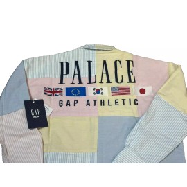 Gap Palace Gap Oxford Drop Shoulder Loose Multi Color Cotton Button Up Kid M-NWT-Y2K