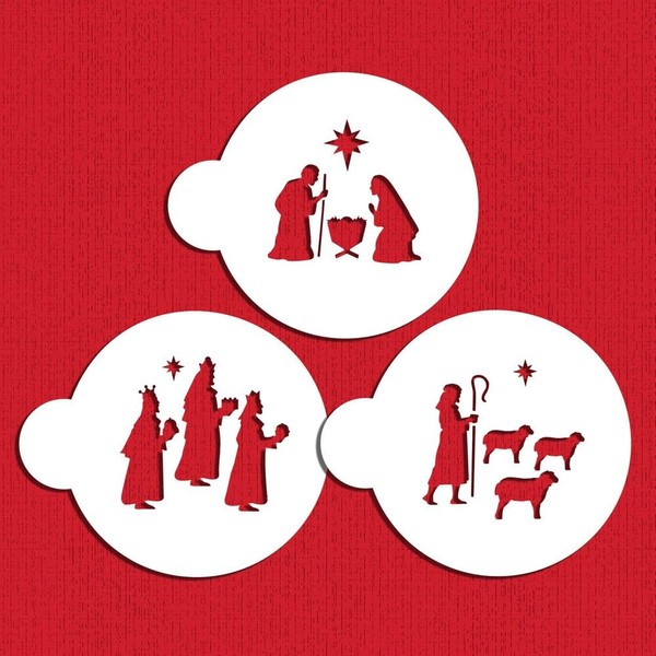 Nativity, Wisemen and Shepherd Cookie Stencil Set C1012 by Designer