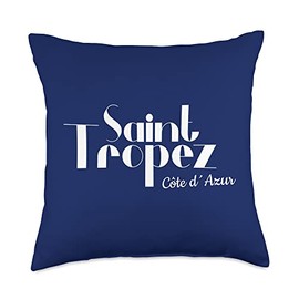 St Tropez Cote d`Azur Design Saint Tropez France Cote d'Azur Throw Pillow, 18x18, Multicolor