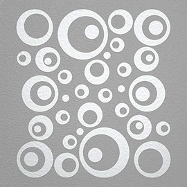 WANDfee® Wall Tattoo, Circles, Dots, 50 Stickers, Colour Choice For Children's Bedroom, Living Room, Hallway, Bathroom, Kitchen, Tile Stickers, white