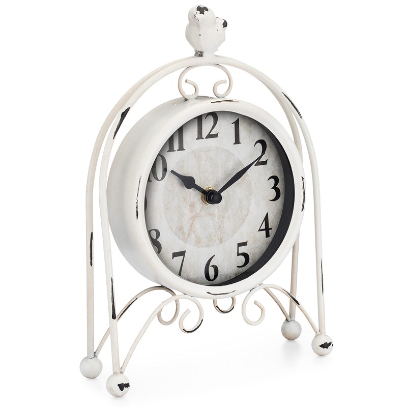 Westclox Vintage Style Analog QA Metal Bird Table Clock -