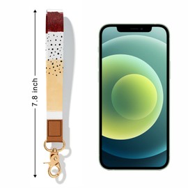 Hsxnam Wrist Lanyard Key Chain, Cute Wristlet Strap Keychain Holder for Women Men Keys ID Badges Phone Airpods, Yellow White