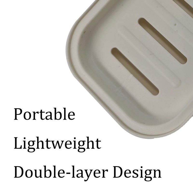 pson 4Pcs Double Layer Draining Soap Dish, Plastic Soap Holder