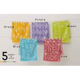 Kosugizen Jacquard Face Towels, Fiore, 13.4 x 31.5 inches (34 x 80 cm), 5 Different Patterns, Set of 5 Towels