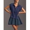 Fisoew Womens Summer Sweatshirt Dresses Short Sleeve V Neck Casual