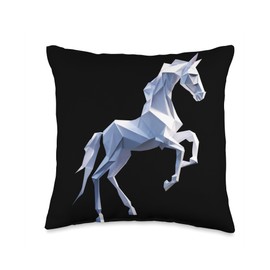 Origami Master Folding Paper Craft Origami Horse Japanese Art Paper Folding Artist Throw Pillow, 16x16, Multicolor