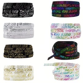 8 Pairs 55 Inches Colorful woven Shoelaces，High elasticity not easy to damage ，deformation More durable This Colored shoe laces fit a variety of shoe types can let you feel free to match