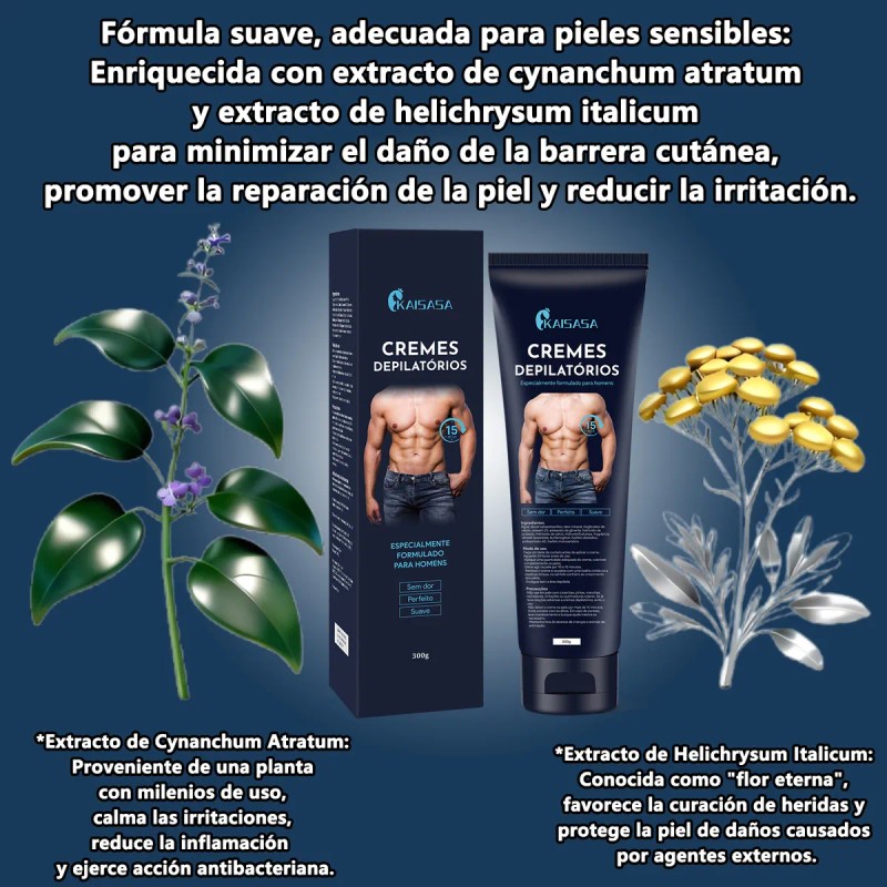Crema Depilatoria Íntima Hombre Genitales 300g Espátula Todo Tipo Piel