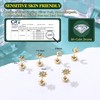 Dochais 3 Pairs of Stud Earrings 925 Silver for Men