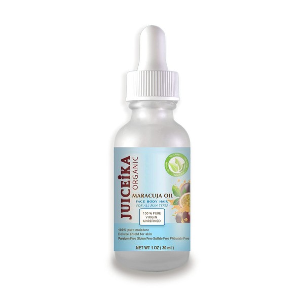MARACUJA OIL Organic 100% PURE VIRGIN UNREFINED for Skin, Face, Hair, Nail Lip Care 1 Fl.Oz. - 30 mL. by Juiceika