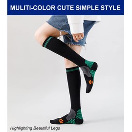 SUJAYU 3 pares de calcetines de compresión para mujer de 20 a 30 mmhg hasta la rodilla, calcetines de compresión para mujer, Negro/Negro/Negro, S-M