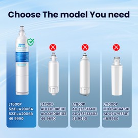 GOLDEN ICEPURE Replacement for LG LT600P, 4PACK, 469990, RFC1000A, WF300, FML-2 Refrigerator Water Filter 5231JA2006B, LFX25961SB, LSC27931ST, LFX25971ST, LRSC26925TT, LSC27990TT