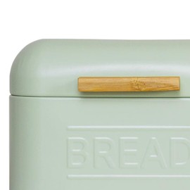 Qianly Bread Storage Box Snack Container, Food Storage Box, Bread Storage Container iron Bin with Lid for Pantry, Farmhouse, light Green
