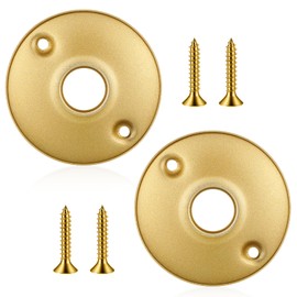 2 Pack Door Knob Cover Plate, Door Lock Replacement Parts, Round Gold Doors Lock Plate, Polished Brass Vintage Backplates Replacement for Interior Doors, Gold