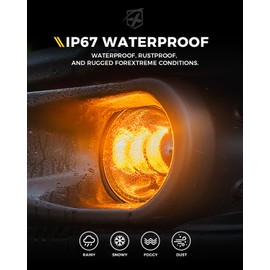 Xprite 300% Bright Fog Lights Compatible with 2018-2025 Jeep Wrangler JL JLU & 2020+ Gladiator JT, 60W LED FogLights Replacements, 2 Pair Mounting Brackets Included, DOT, 6500K, Plug N Play (Amber)