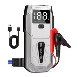 Booster Battery 5000A Car Starter (Up to 9.5L Gas 8L Diesel) 12V Jump Starter Booster Battery Motorbike/Auto with LCD Display Intelligent Safety Clamps LED Light