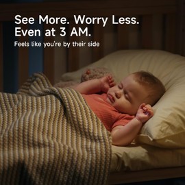Smartphone WiFi Baby Monitor - TrueColor Night Vision - 2K Camera and Audio, Pan 355° Wide Angle, 24/7 Real-Time Monitoring, AI Motion/Cry Detection, 2-Way Audio, Temperature Tracking (iOS/Android)