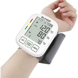 Wrist Blood Pressure Monitor,Accurate Automatic Digital BP Machine,with Irregular Heartbeat Detector, 198 Readings Memory Function and Large LCD Display,Include Carrying Case and 2AAA Batteries-White
