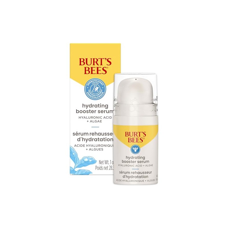 Burt's Bees Hydrating Booster Serum, Hyaluronic Acid and Algae, 1
