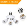Electop E26 E27 Adjustable Socket Splitter,3 in 1 Socket White