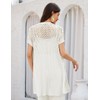 GRACE KARIN Crochet Beach Cover Up Women Short Sleeve Open-Front