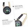 Gatuida 2pcs Multifunctional Compass Carabiner Graduated Zinc Alloy Keychain for