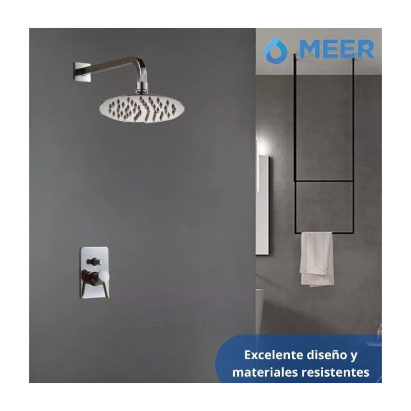 MEER Faucets by CNX Regadera Redonda de Lluvia (Acero Inoxidable)