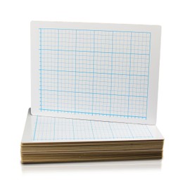 Flipside Dry Erase Rectangle Graph Quadrant Lined/Plain Two-Sided Boards, 12 x 18 Inch, Pack of 24